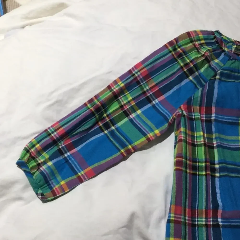 Ralph Lauren 24m turquoise plaid swing top worn 1x
